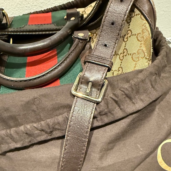 Authentic Gucci Ophidia medium bag top handles and leather strap - Picture 9 of 14